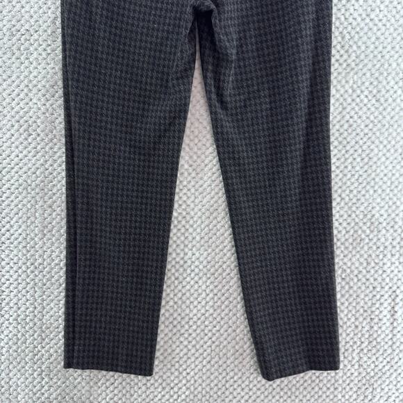 Theory Pants Womens 0 Black Houndstooth Ponte Stretch Slim Straight Mid Rise - Picture 8 of 14